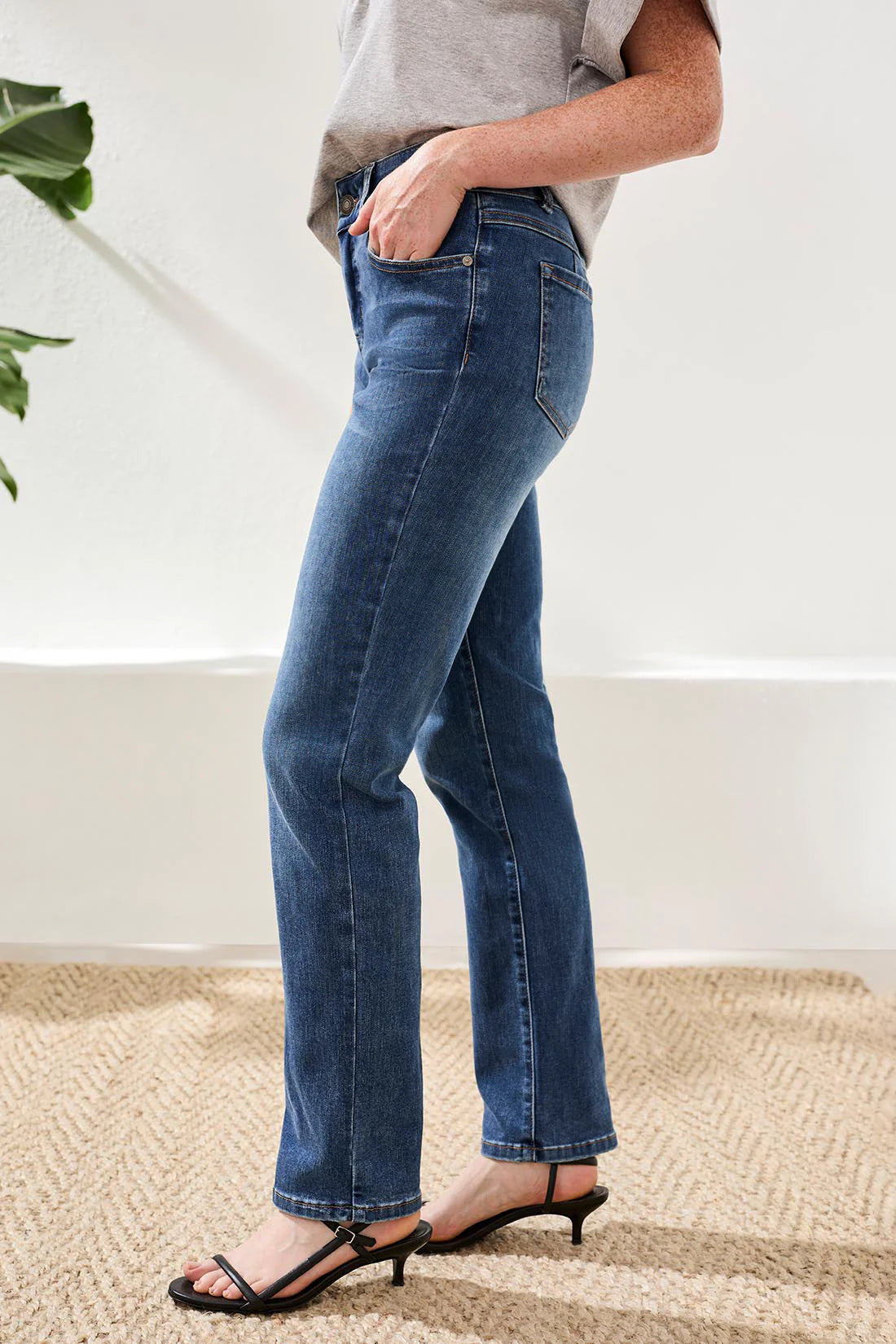 TRIBAL SOPHIA CURVY STRAIGHT LEG JEAN - DK VINTAGE