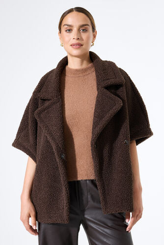 GARCIA OVERSIZED VEST - NIGHT BROWN