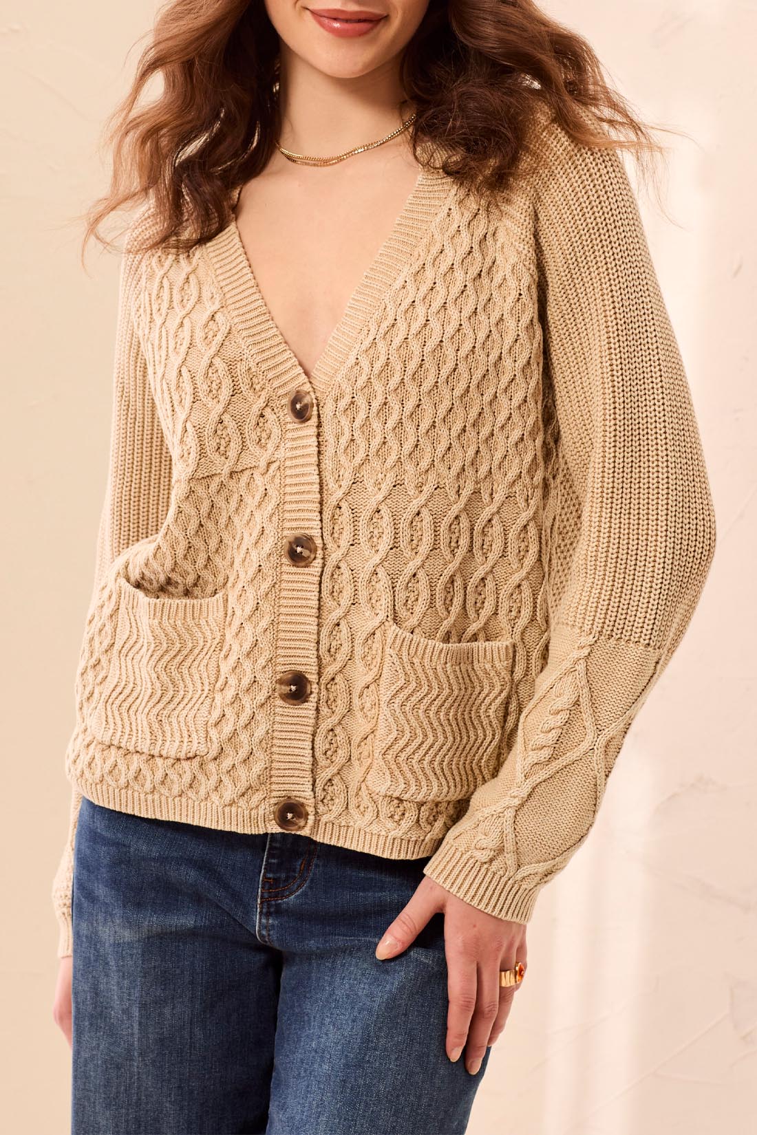 TRIBAL CARDIGAN WITH WASH EFFECT - PASHMINA
