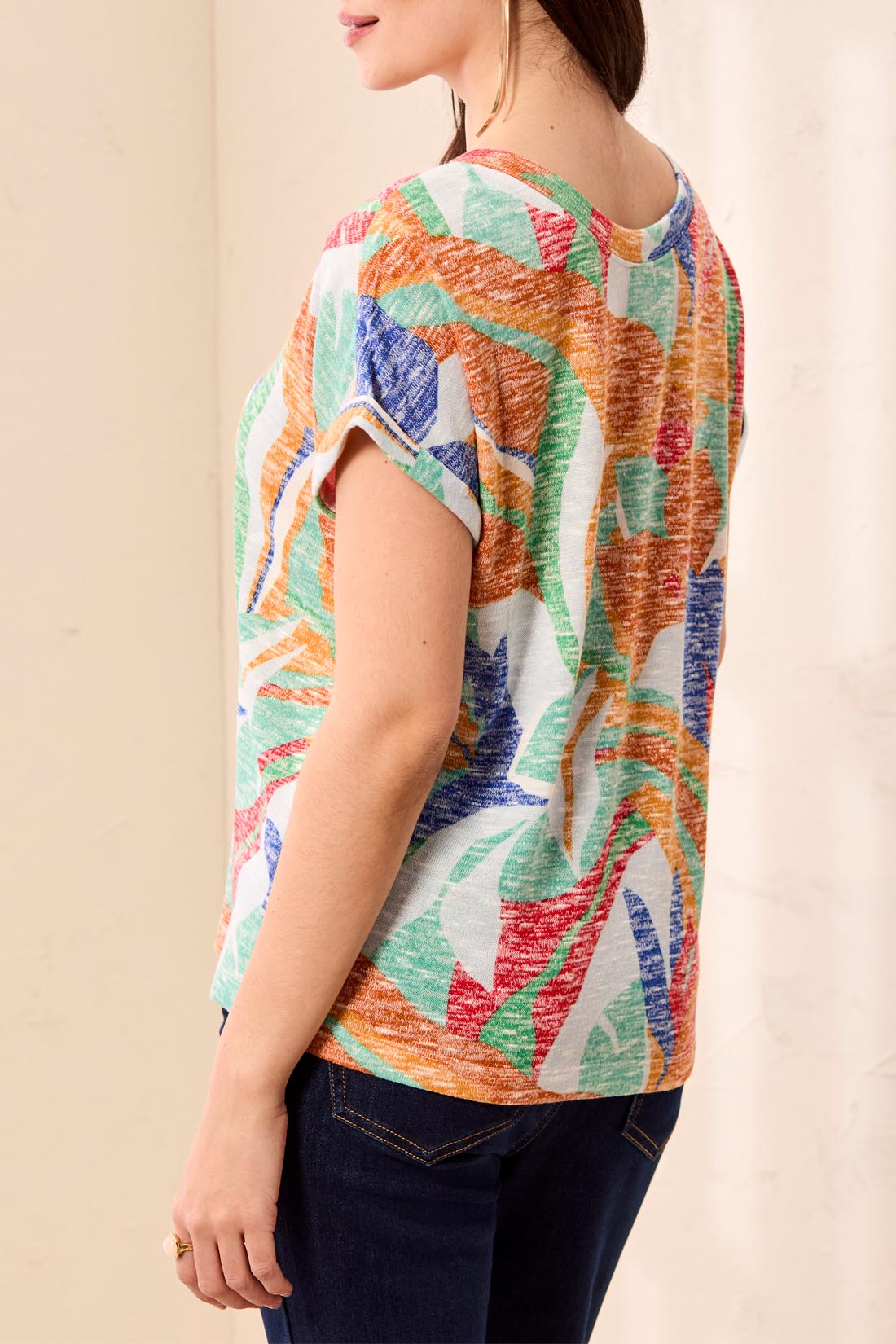 TRIBAL CAP SLEEVE V-NECK TOP - Vi-Leen's Fashions