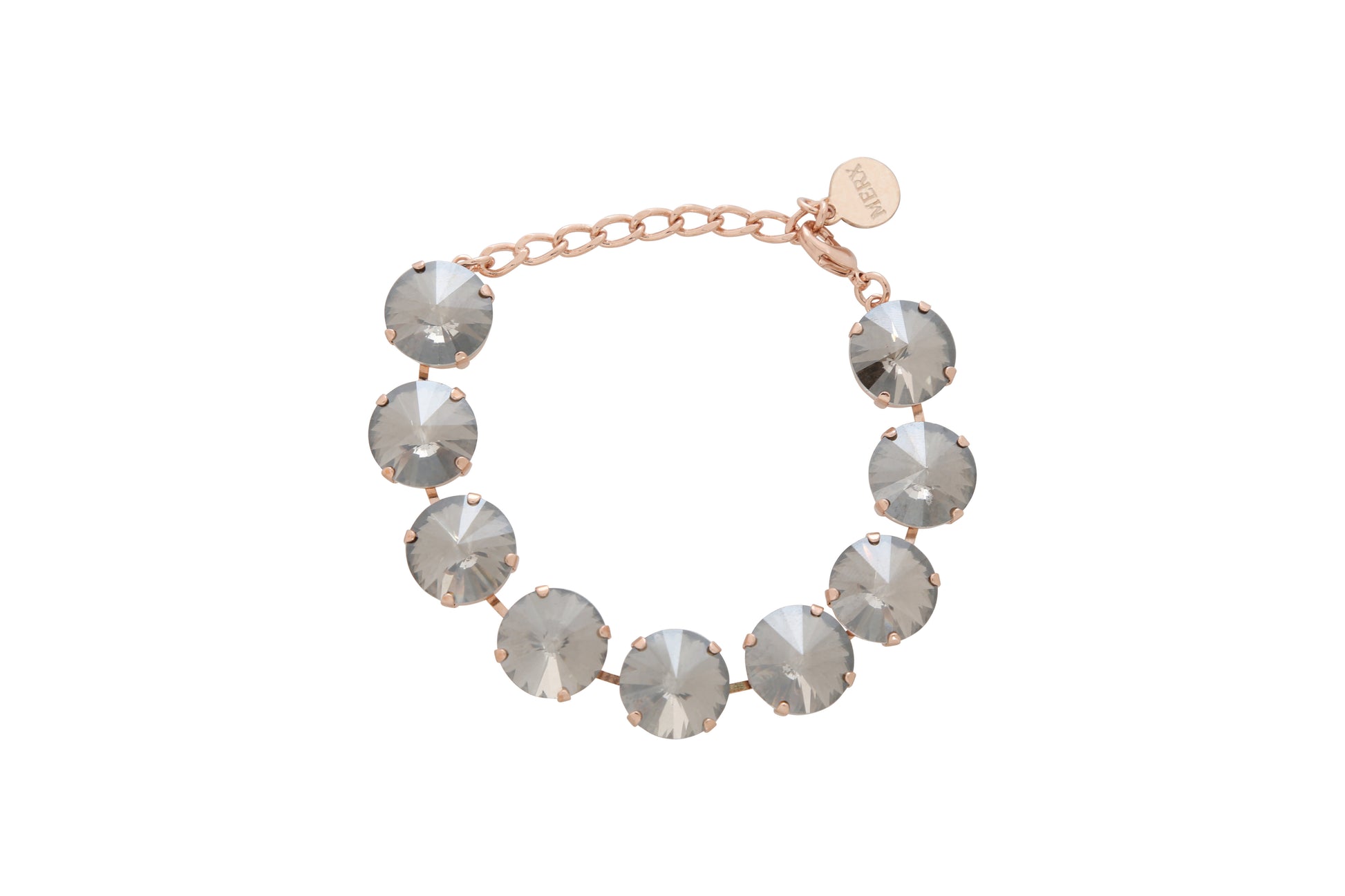 MF CRYSTAL ROSE GOLD SATIN BRACELET - Vi-Leen's Fashions