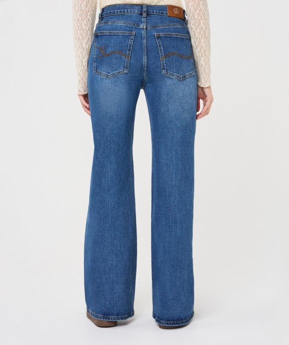ESQUALO WIDE LEG DENIM - BLUE