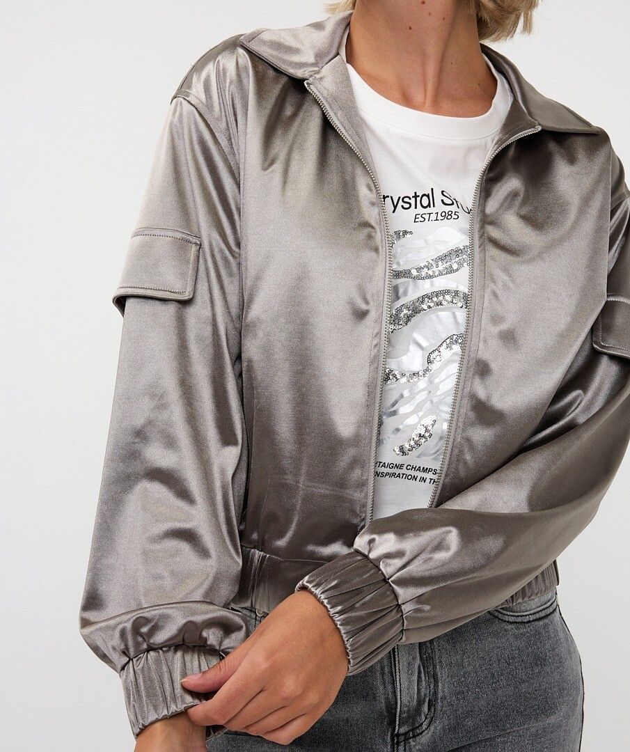 ESQUALO METALLIC JACKET - SILVER BRONZE