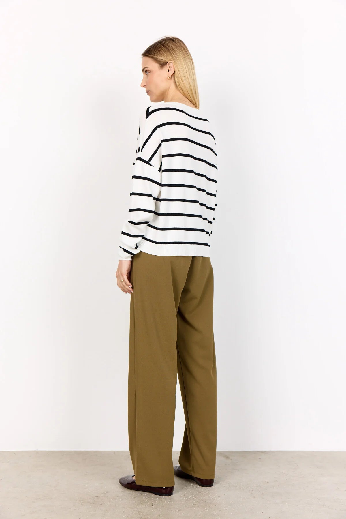 SOYACONCEPT DOLLIE STRIPE CARDIGAN - BLACK/WHITE