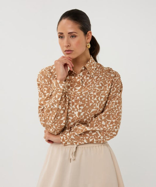 ESQUALO PRINT OVERSIZED FIT BLOUSE - Vi-Leen's Fashions