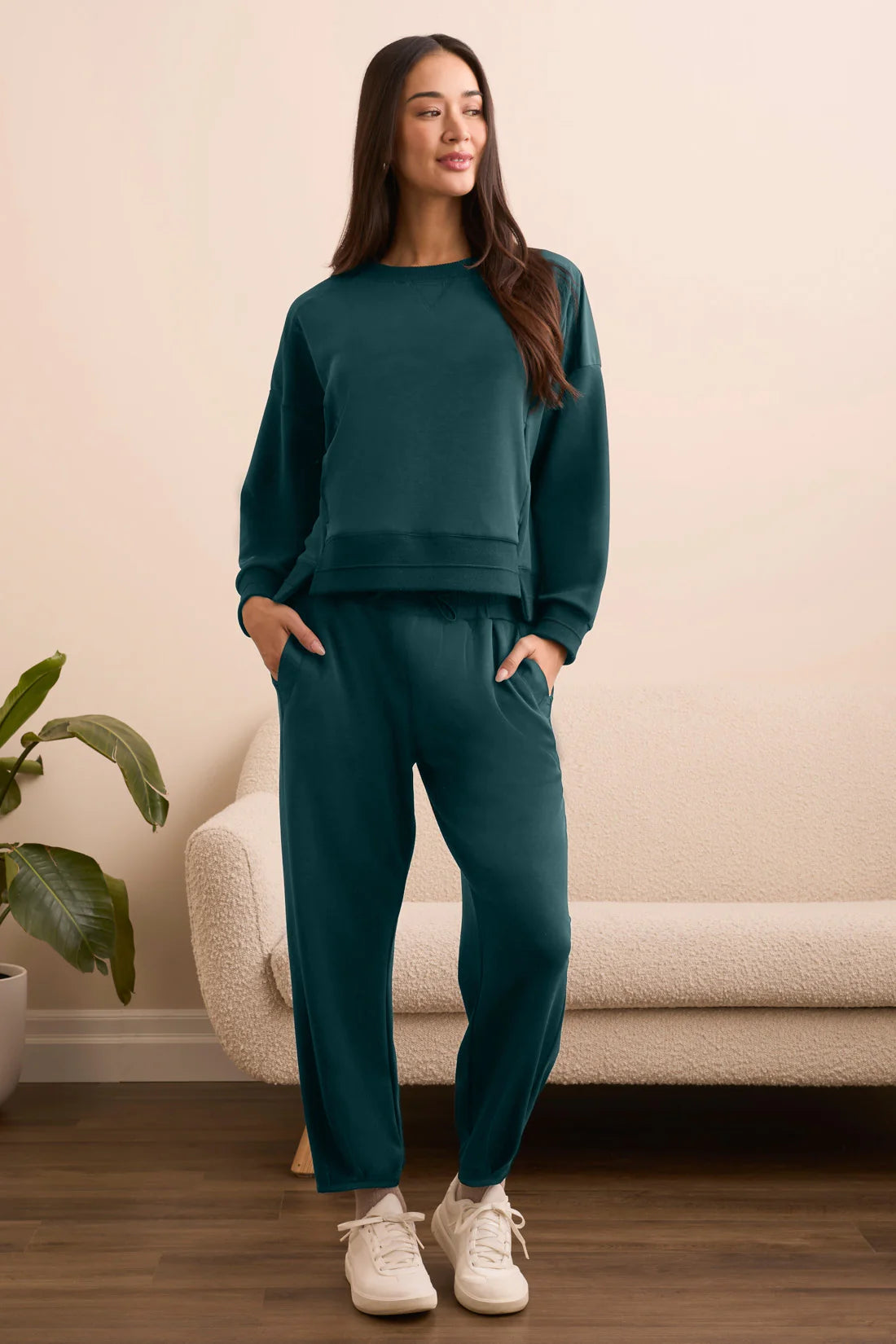 TRIBAL LONG SLEEVE COMBO MIX PULLOVER - SILVER PINE