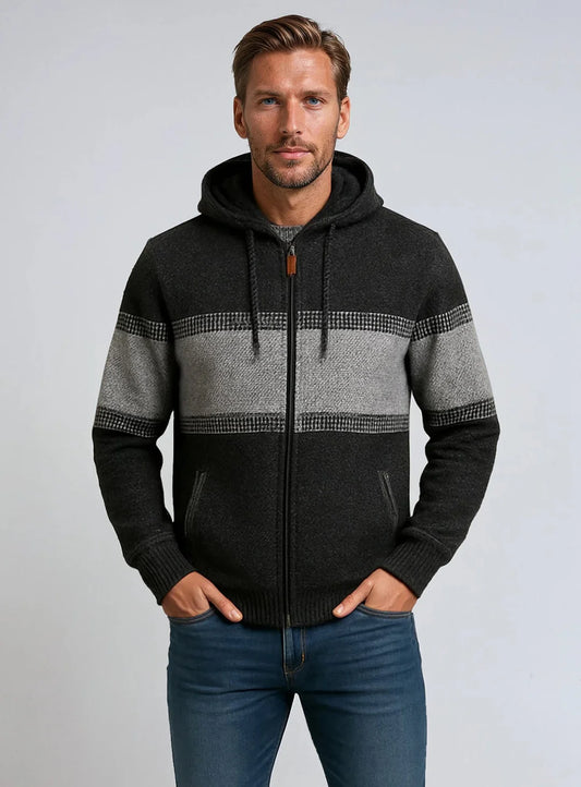 MEN'S POINT ZERO BONDED FULL ZIP HOODIE - CHARCOAL