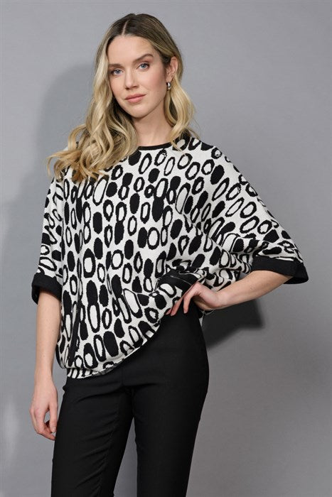 PICADILLY DOLMAN SLEEVE TOP - BLACK/OFF WHITE