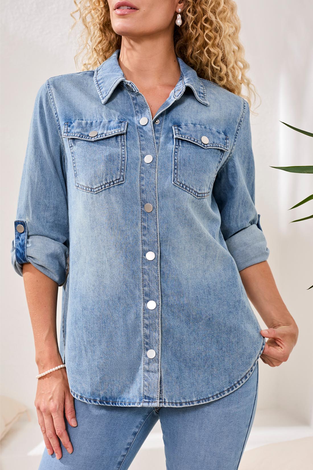 TRIBAL CLASSIC DENIM SHIRT - OCEAN WASH