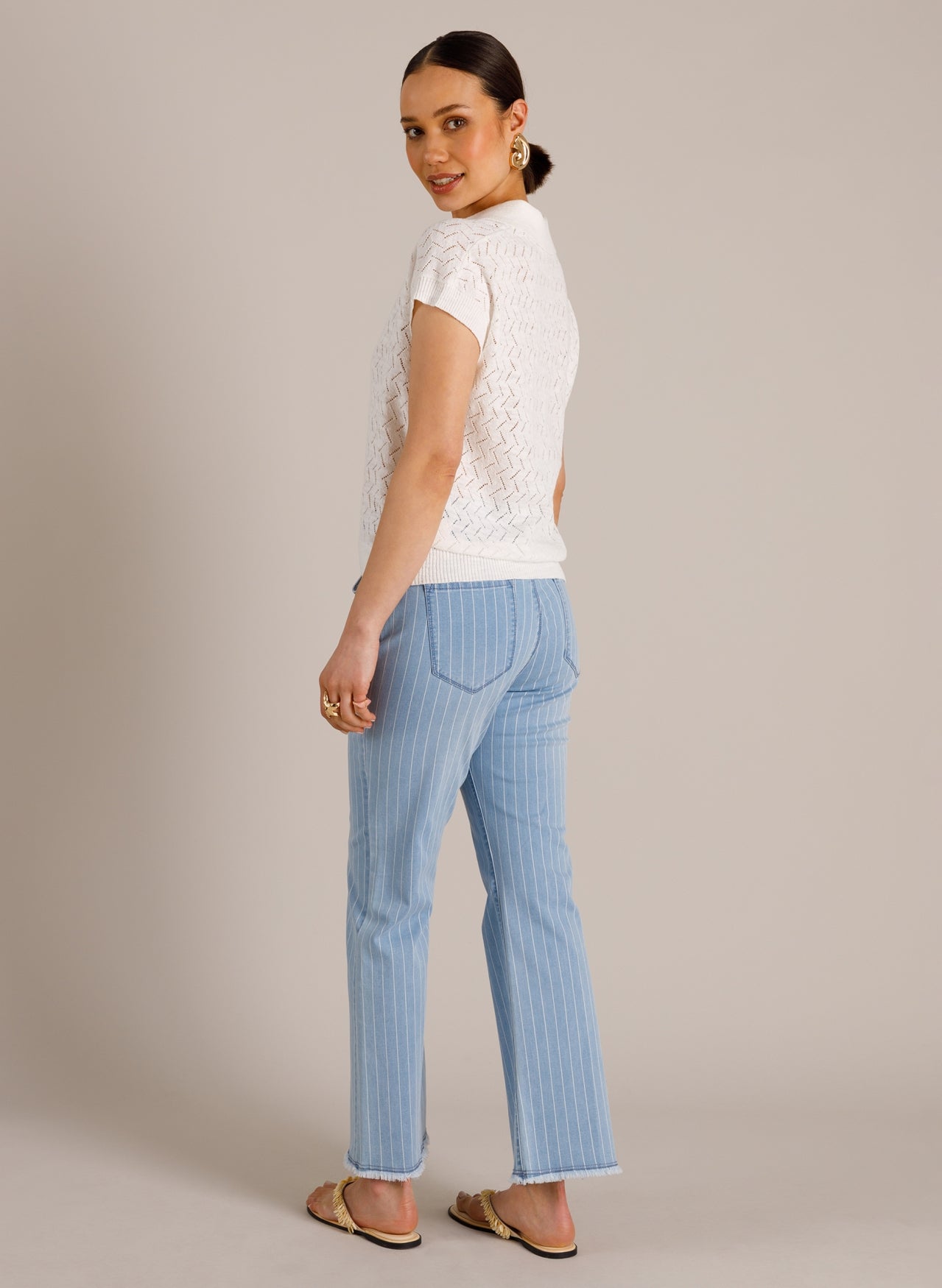 YEST MARA PANT - LIGHT DENIM STRIPE - Vi-Leen's Fashions