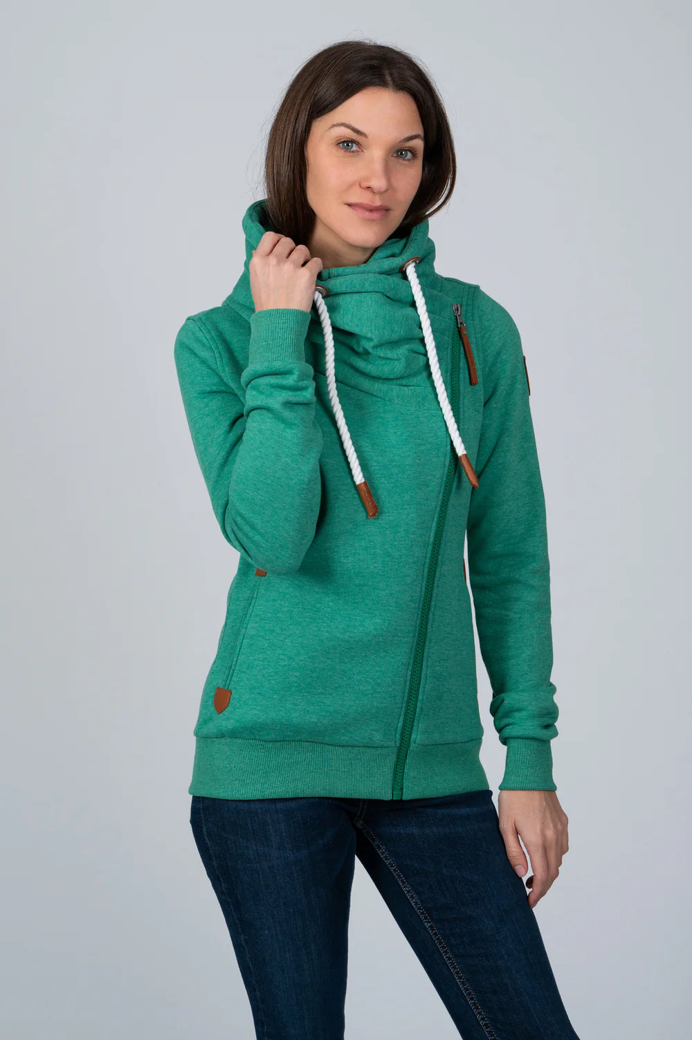 WANAKOME HESTIA FULL ZIP SWEATSHIRT - DUCKEGG GREEN