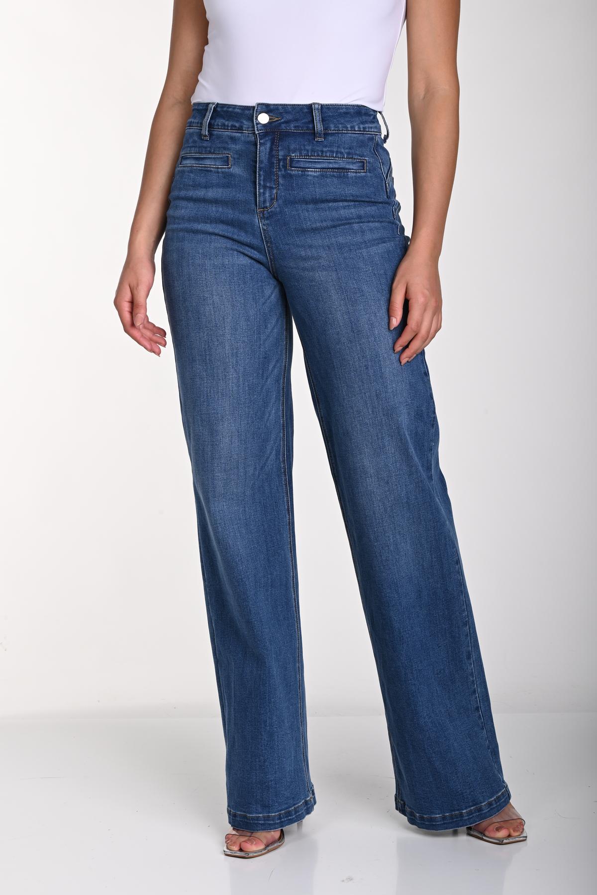 FRANK LYMAN WIDE LEG JEAN - BLUE - Vi-Leen's Fashions