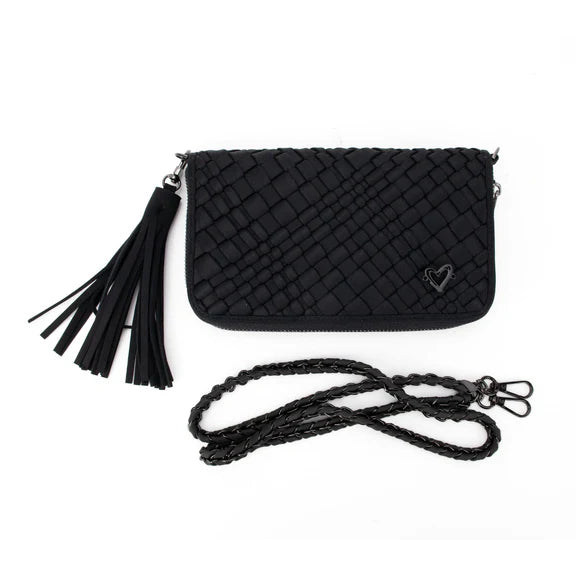 WATSON WOVEN WALLET/CROSSBODY - BLACK
