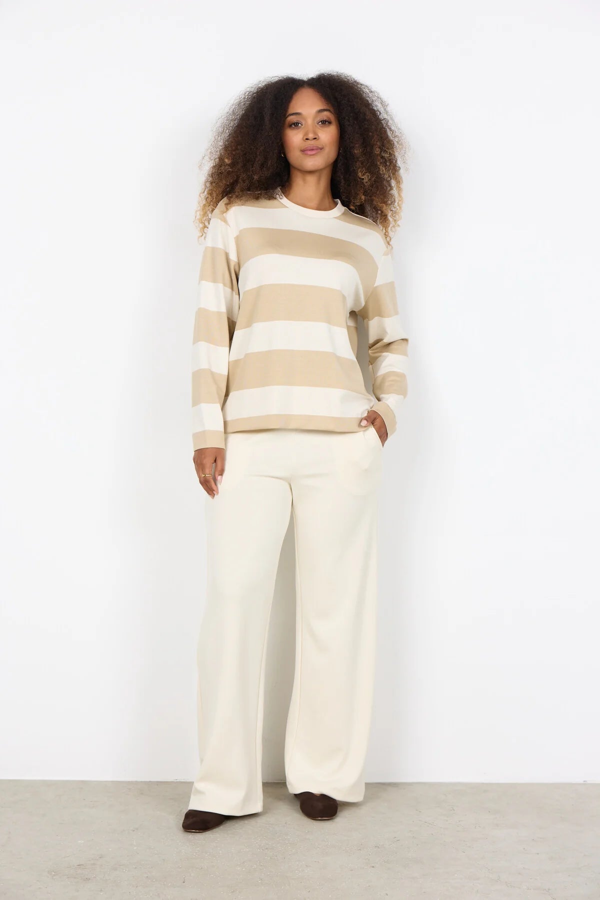 SOYACONCEPT BARNI STRIPE PULLOVER - SAND
