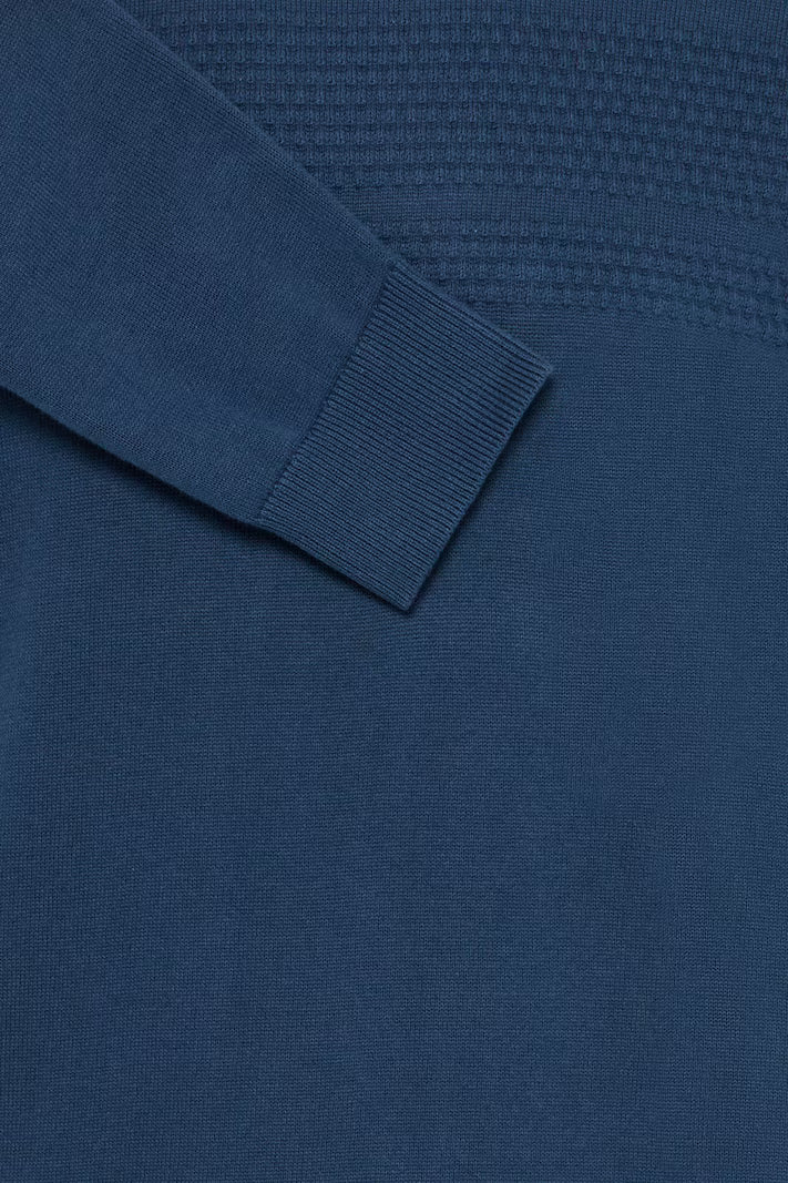 BLEND CREW NECK SWEATER - NAVY