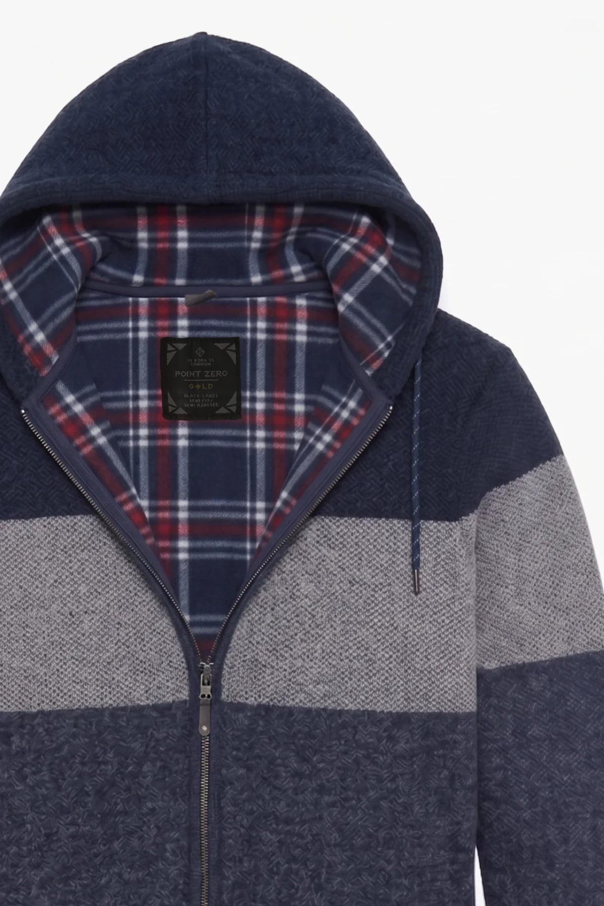 MEN'S POINT ZERO FLEECE LINED FULL ZIP HOODIE - NAVY