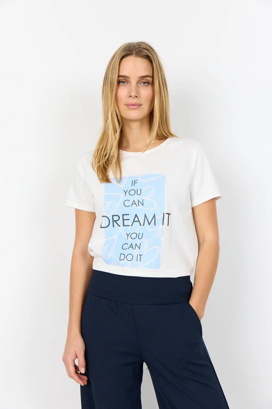 SOYACONCEPT YOU CAN DREAM IT T-SHIRT - WHITE - Vi-Leen's Fashions