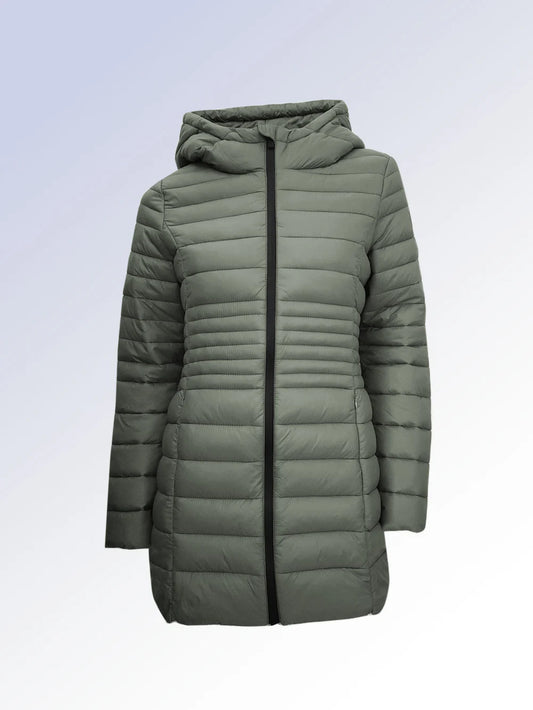POINT ZERO LONG ULTRALIGHT PUFFER JACKET - LEAF