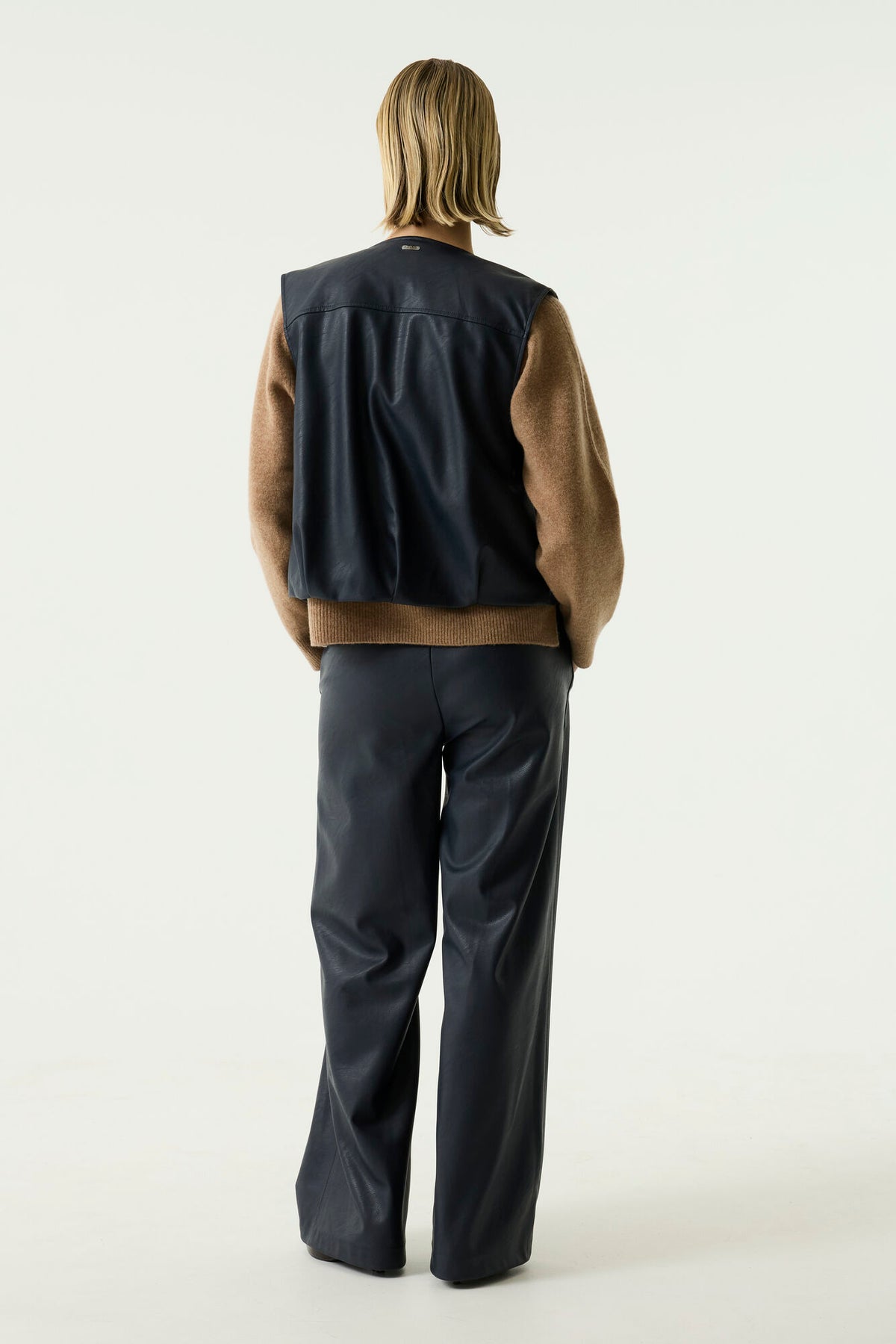 GARCIA FAUX LEATHER VEST - SAPPHIRE MIST