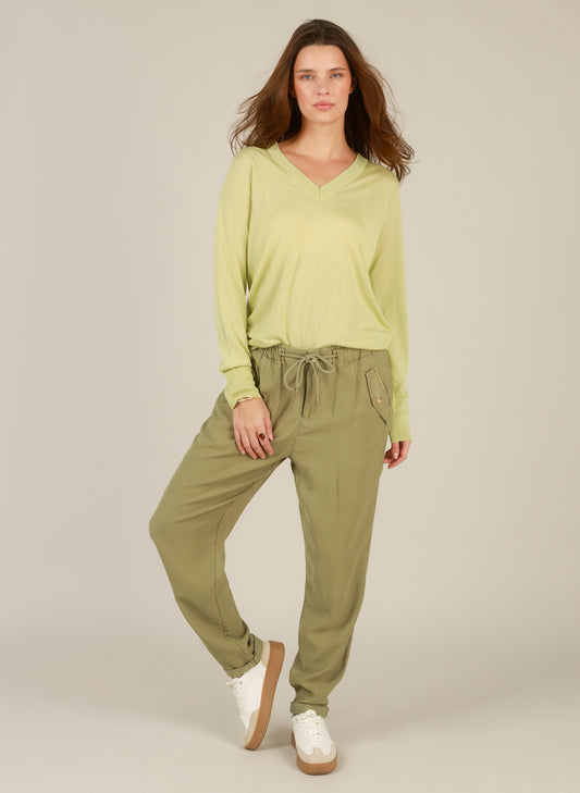 YEST IIYANA CUFFED TROUSER - OLIVE