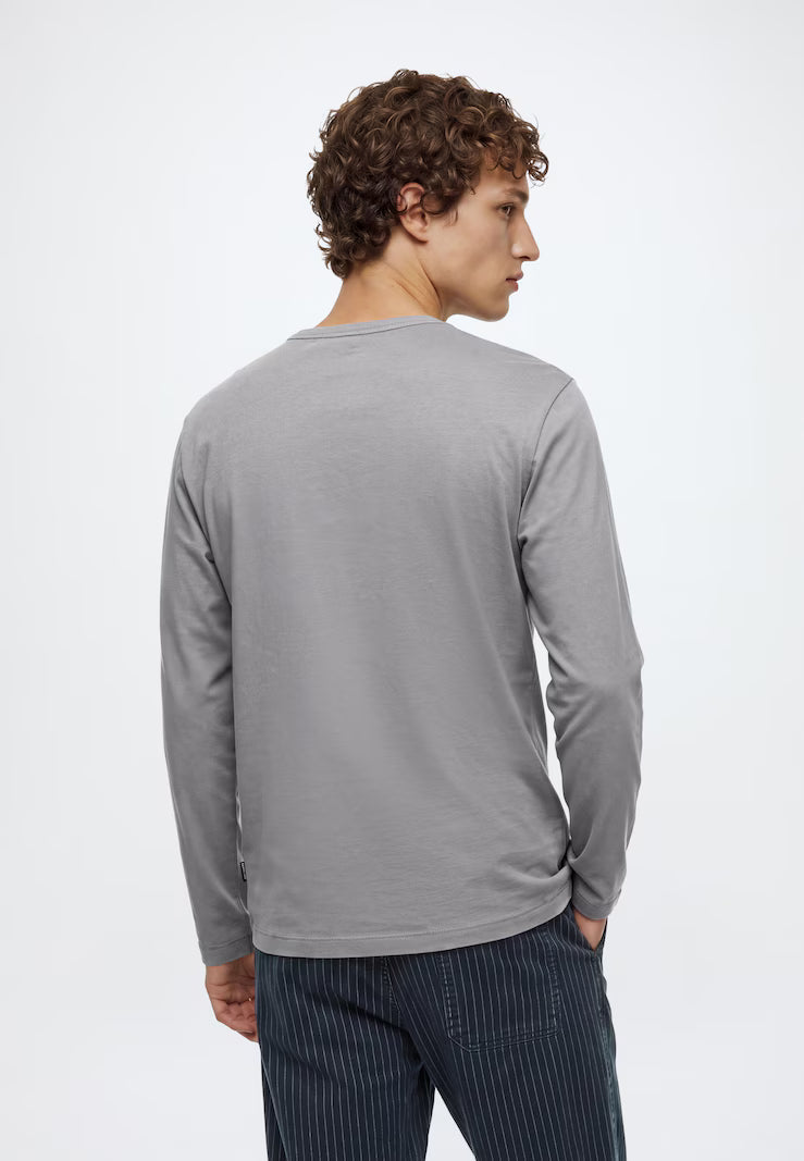 BLEND LONG SLEEVE HENLEY - GREY