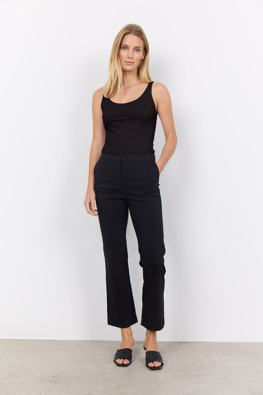 SOYACONCEPT LILLY STRETCH STRAIGHT LEG PANT - BLACK
