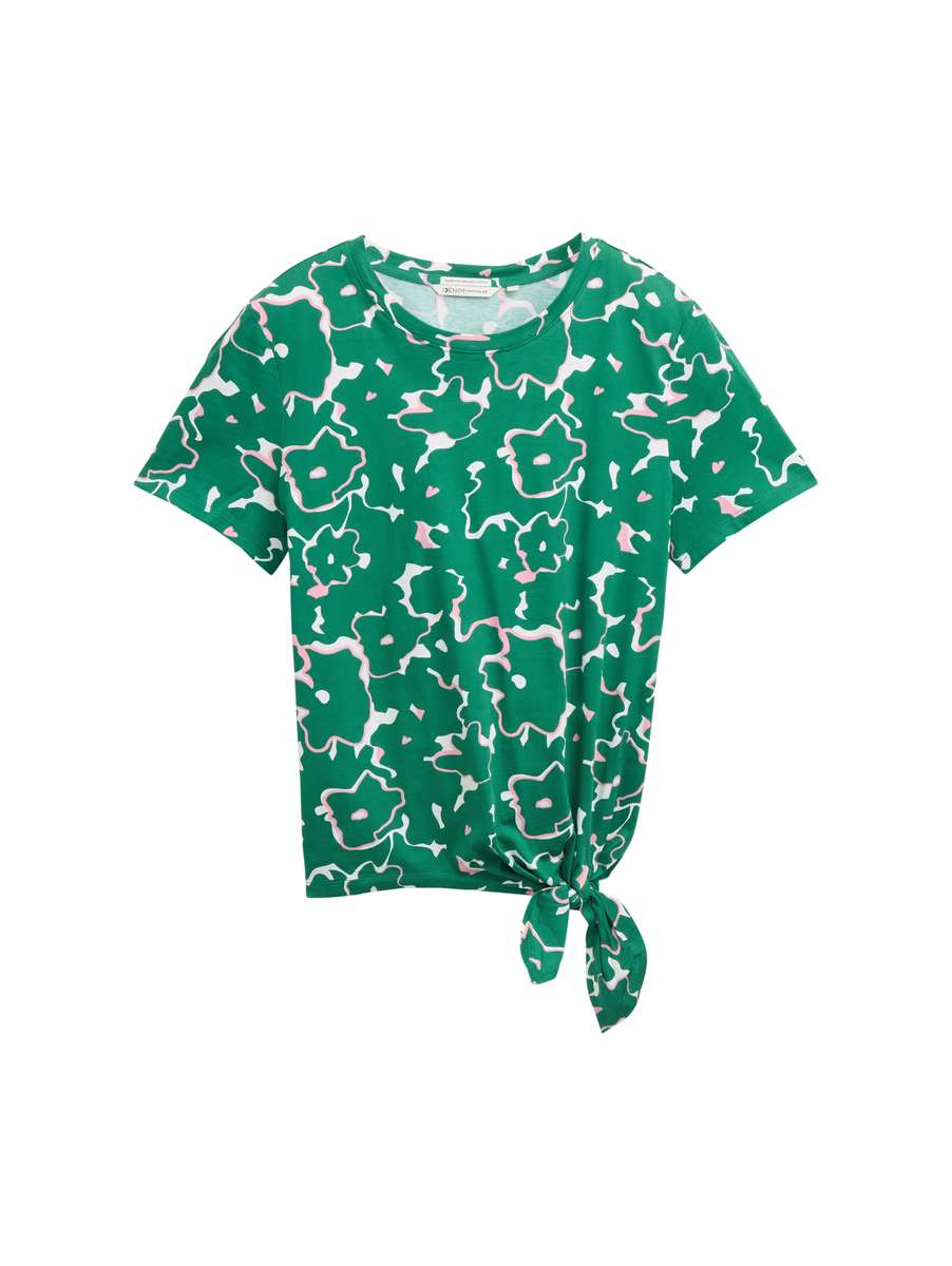 TOM TAILOR FRONT KNOT TOP - GREEN