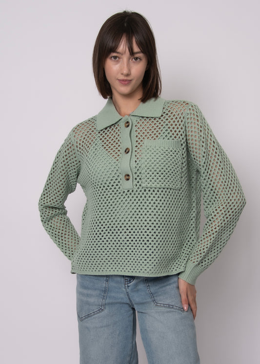 RD STYLE BRONTE POLO NECK PULLOVER - IVY GREEN - Vi-Leen's Fashions
