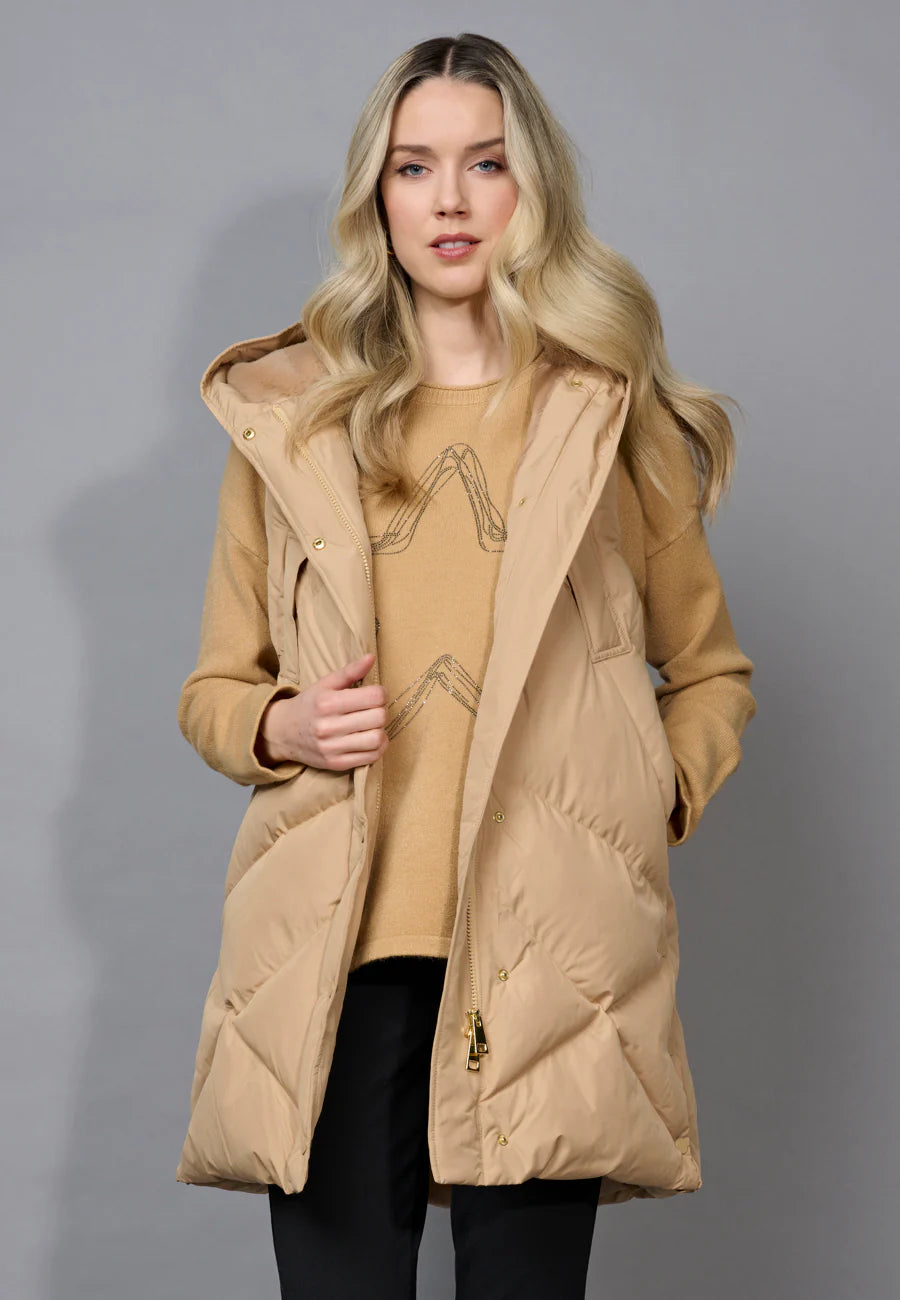 PICADILLY HOODED LONG VEST - DIJON