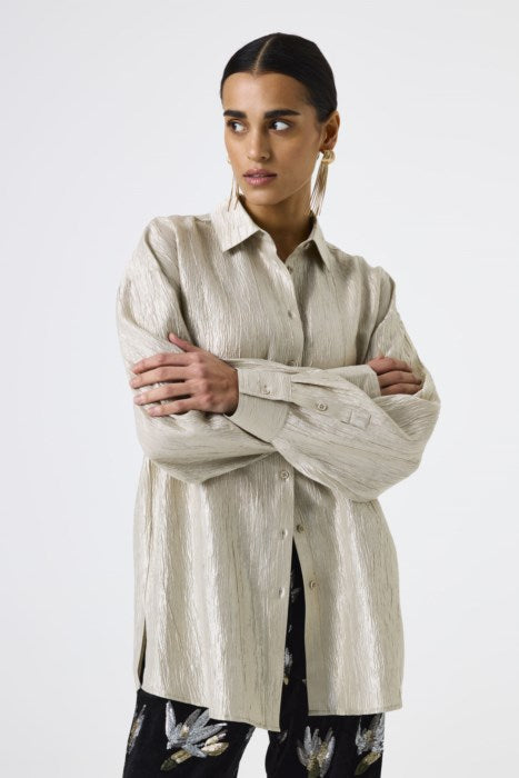 GARCIA BUTTON FRONT BLOUSE - GOLDEN SAND