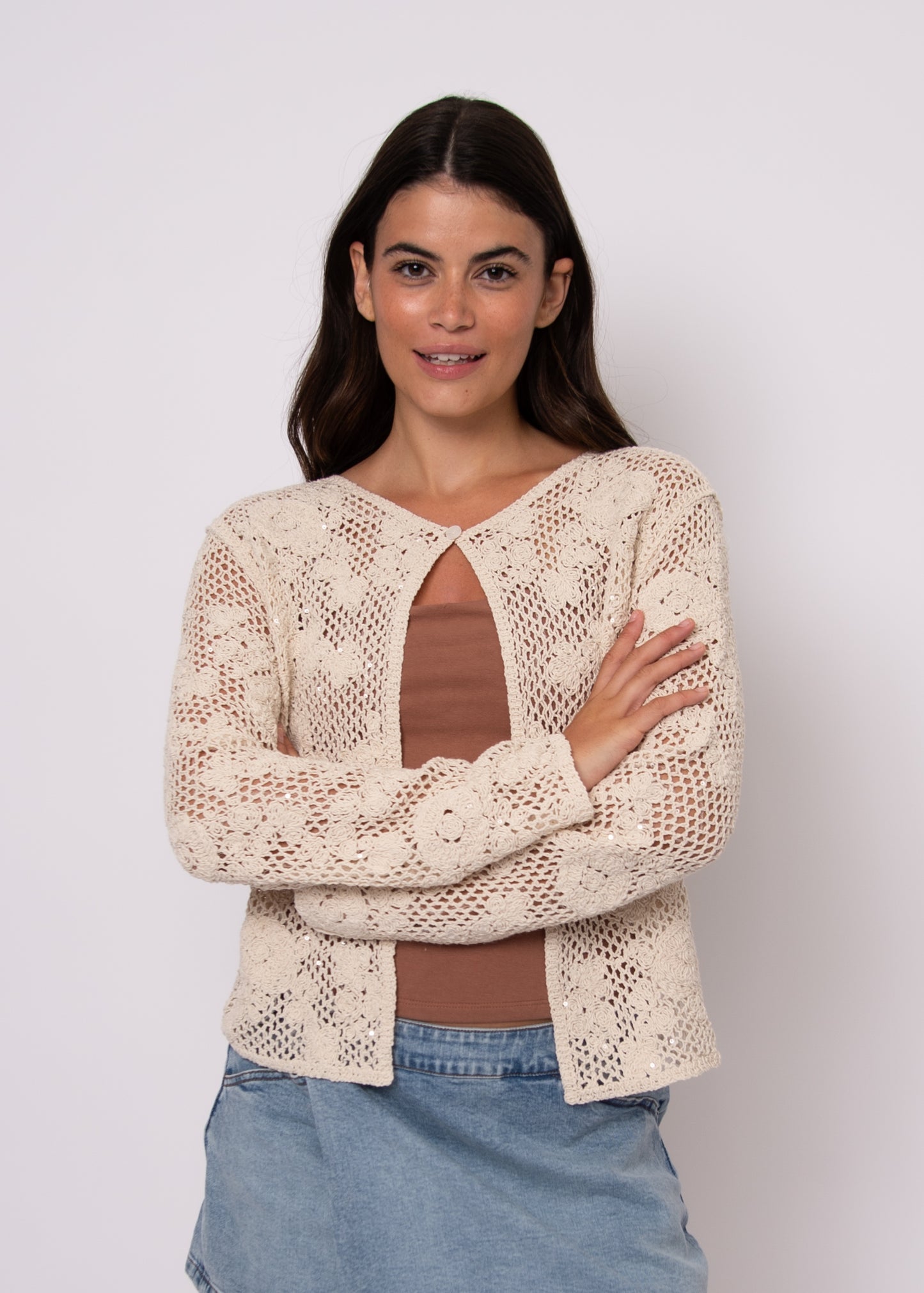 RD STYLE DOMINICA CARDIGAN - BEIGE - Vi-Leen's Fashions