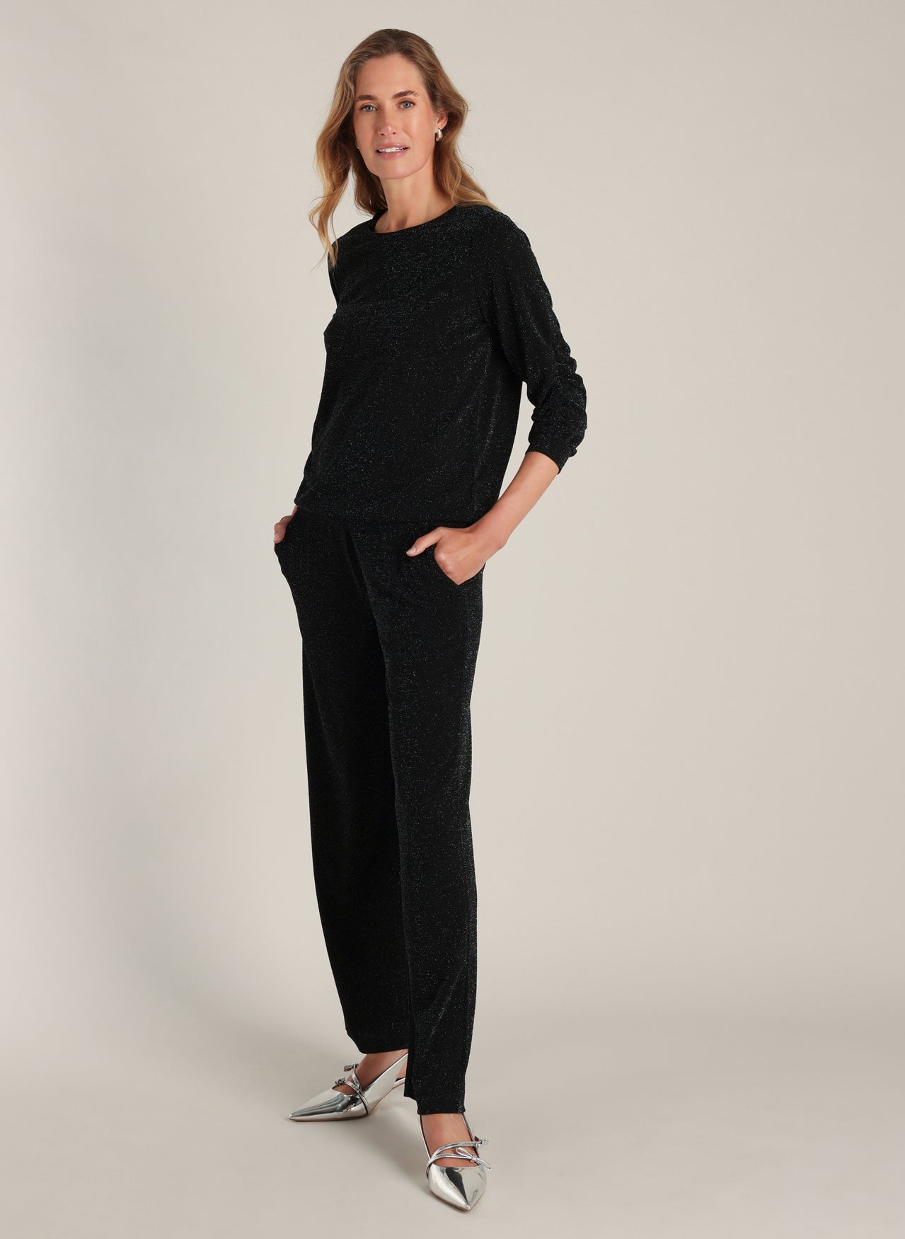 YEST PALOMA PANT - BLACK/SILVER