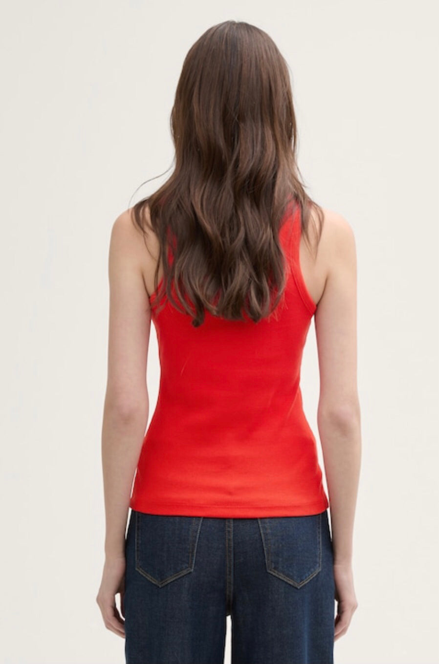 TOM TAILOR RACER BACK RIB TANK - RED