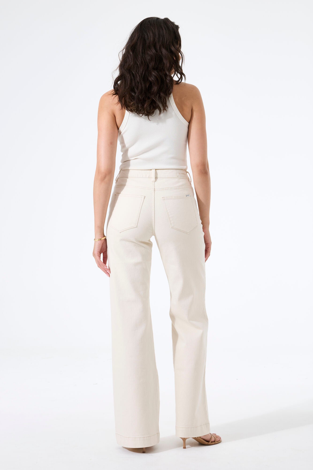 GARCIA CELIA WIDE LEG JEAN - ECRU - Vi-Leen's Fashions