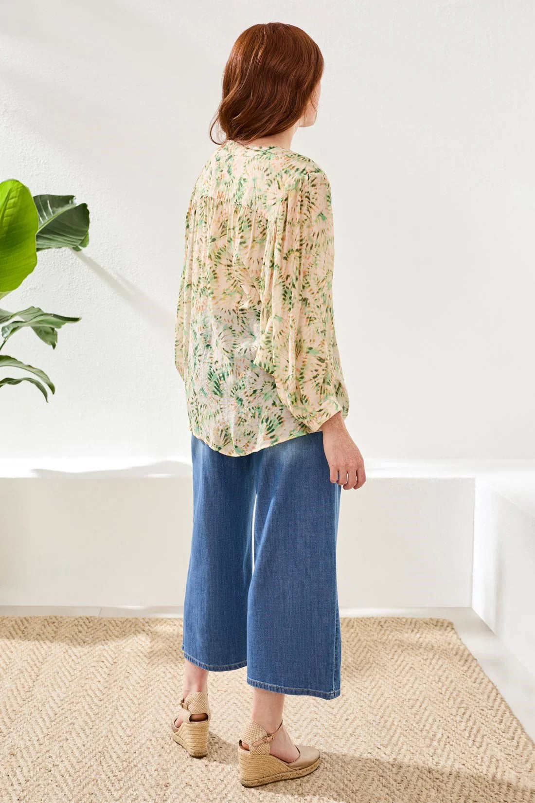 TRIBAL DOLMAN SLEEVE WIDE BLOUSE - CACTUS CLAY - Vi-Leen's Fashions
