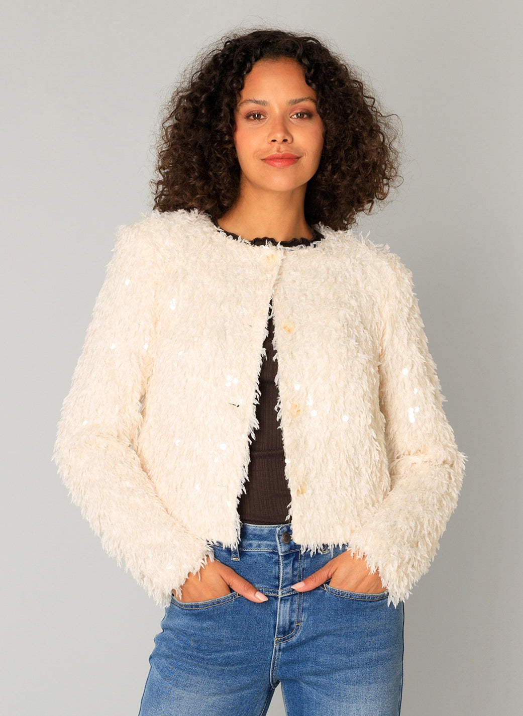 YEST CLEMENCE JACKET - SANDY WHITE