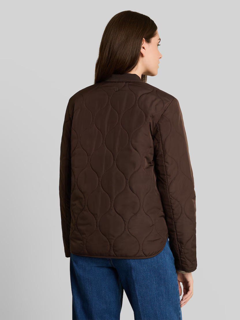 TOM TAILOR QUILTED BOMBER JACKET - JAVA BROWN