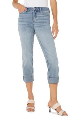 LIVERPOOL CHARLIE CROP DENIM - TEMESCAL - Vi-Leen's Fashions