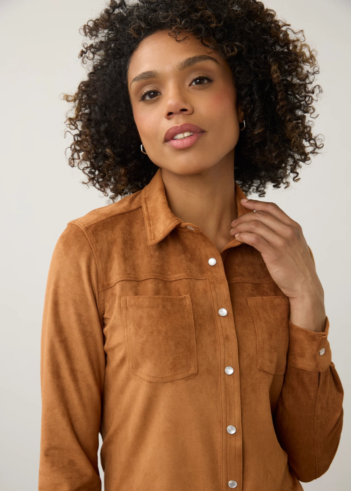 FDJ SUEDE SHIRT - DARK CARAMEL