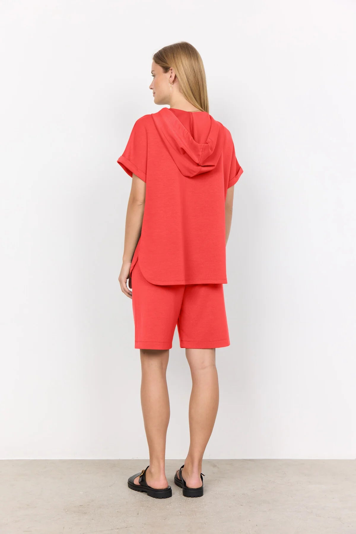 SOYACONCEPT BANU SHORT SLEEVE HOODIE - BITTERSWEET