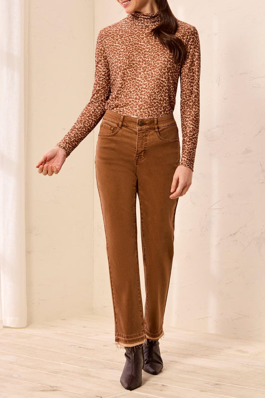 TRIBAL SOPHIA CURVY FLARE CROP PANT - HAZELWOOD