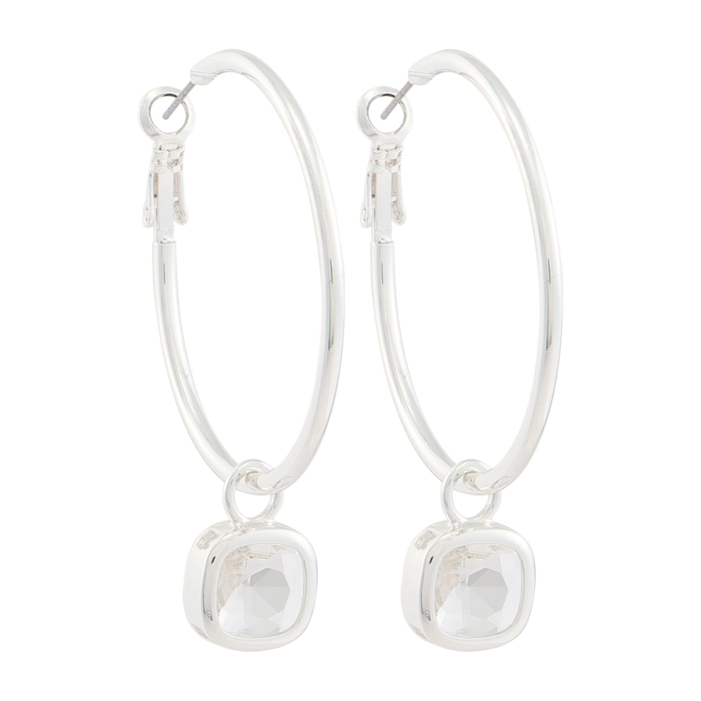 CRYSTAL DROP EARRING - SILVER