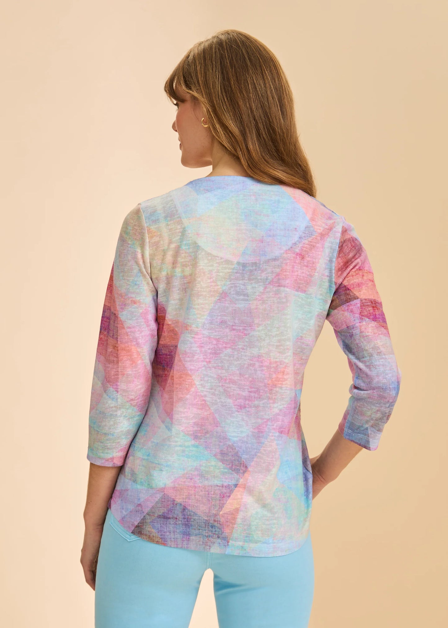 FDJ NOTCH NECK 3/4 SLEEVE TOP - Vi-Leen's Fashions