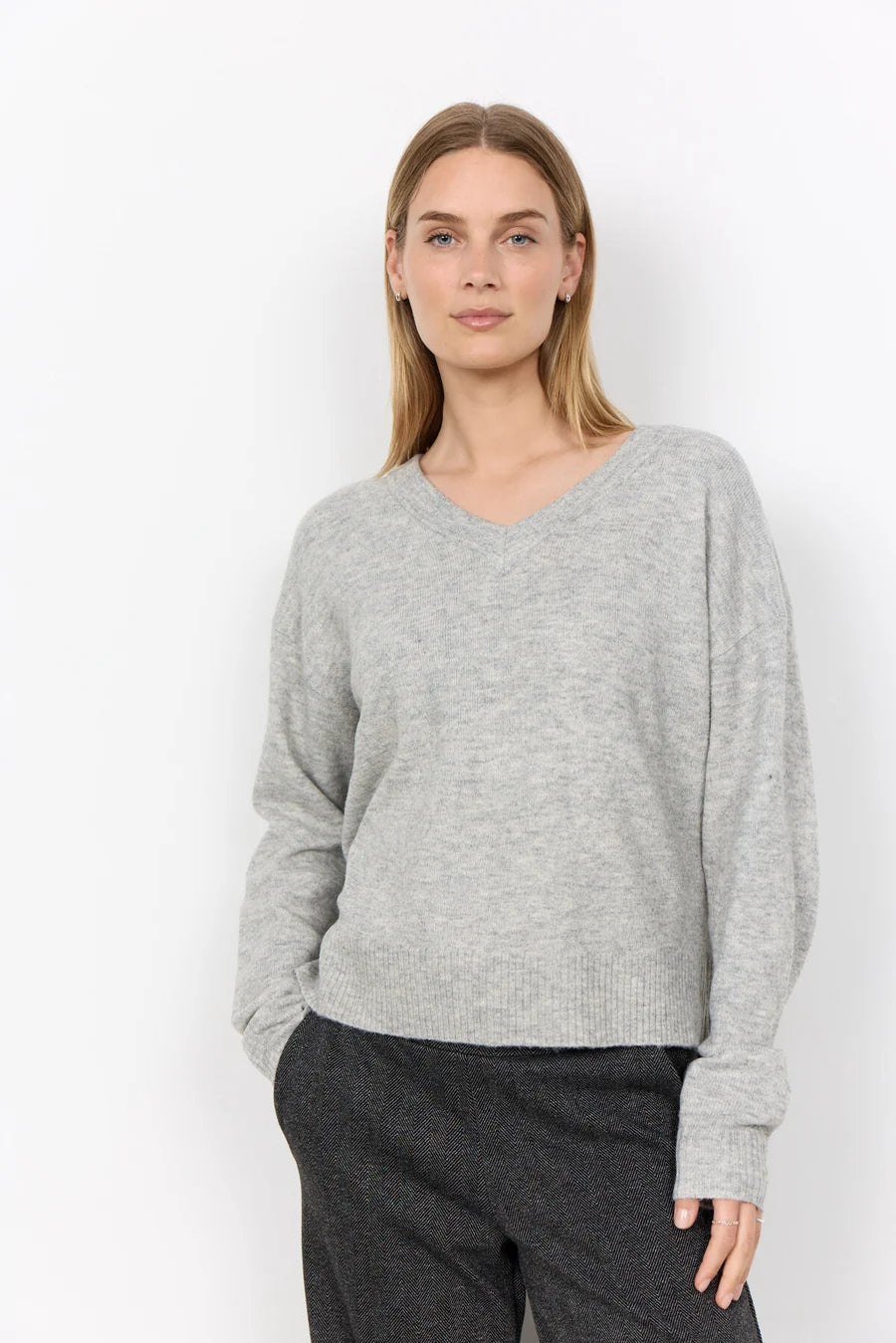 SOYACONCEPT ORLEAN SWEATER - LIGHT GREY