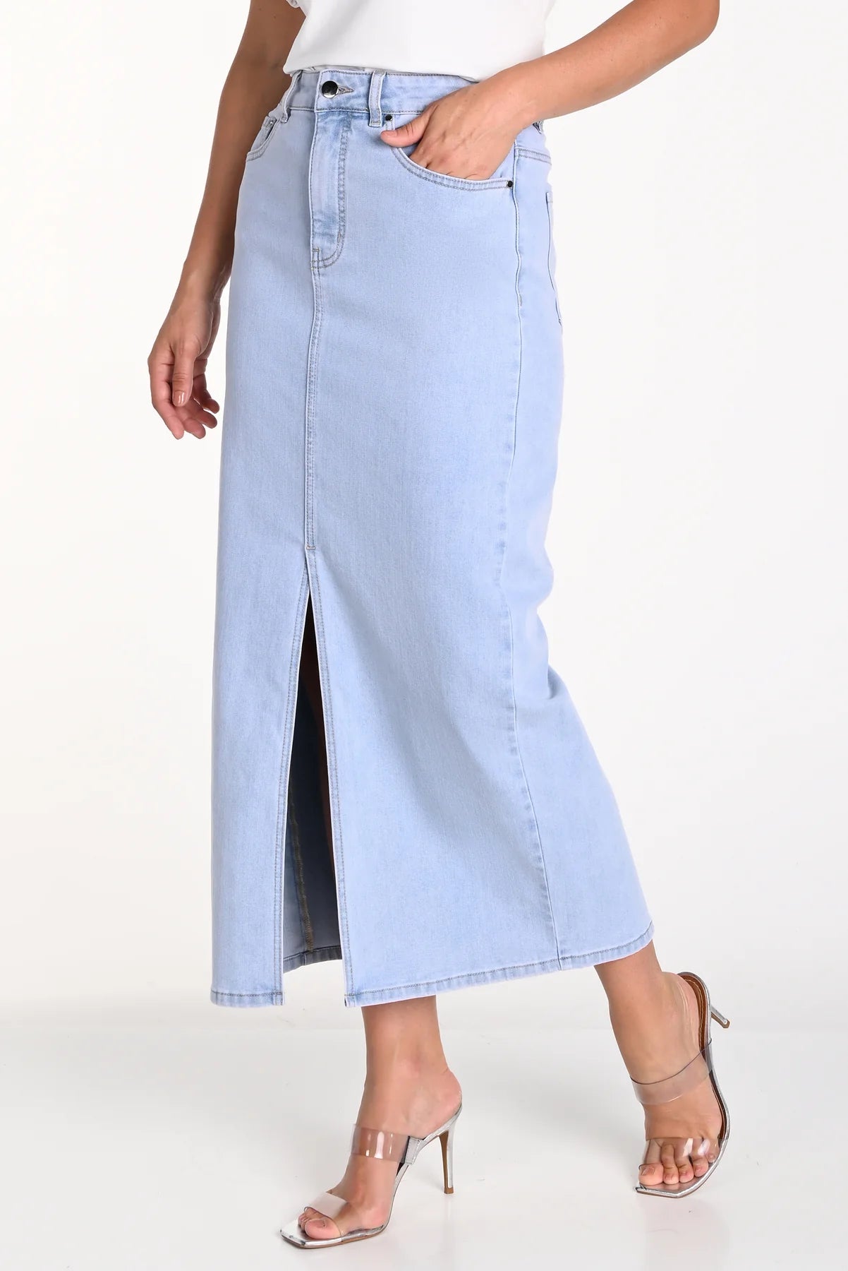FRANK LYMAN LONG DENIM SKIRT - Vi-Leen's Fashions