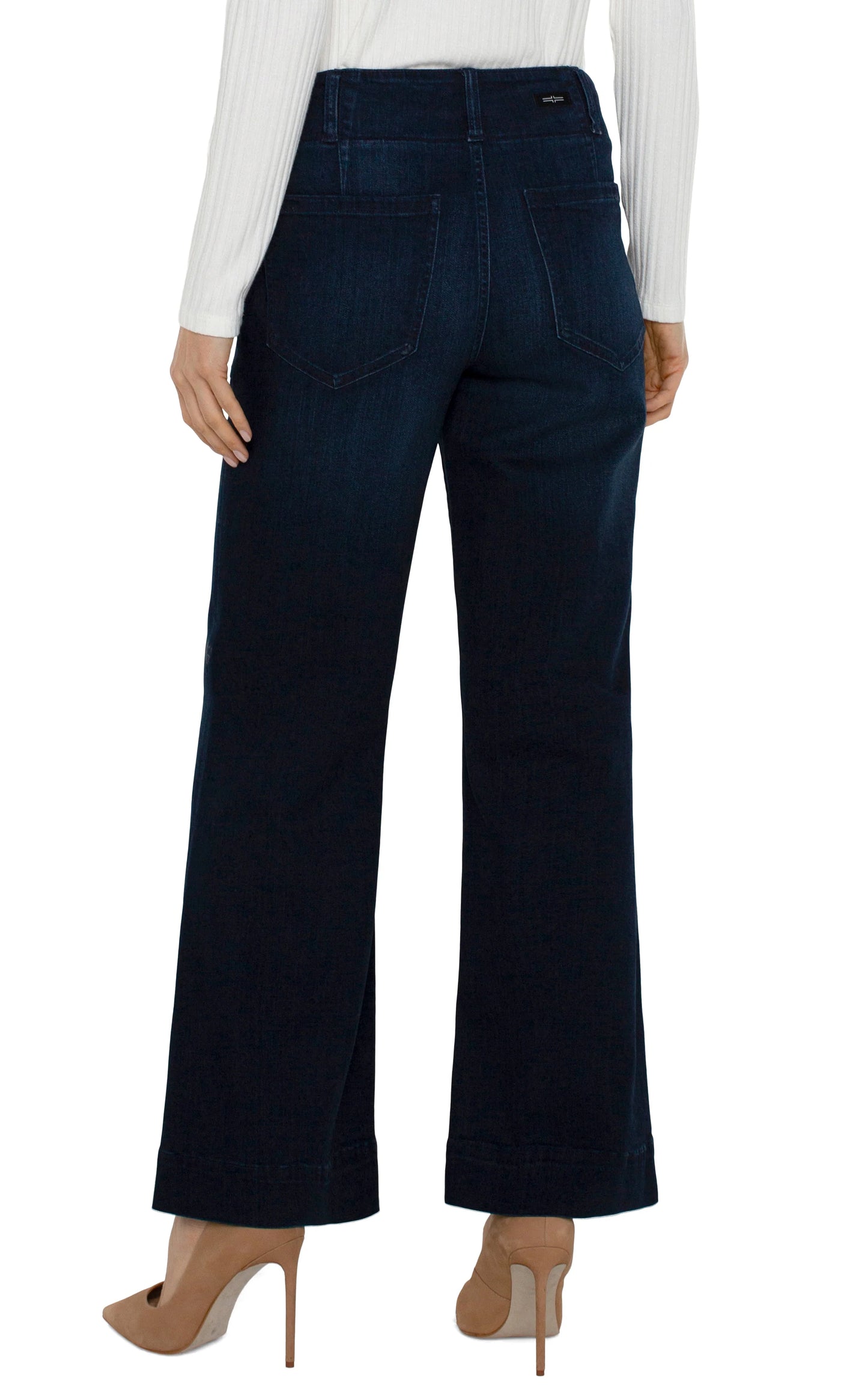 LIVERPOOL PATCH POCKET WIDE LEG JEAN - SUMMIT LAKE