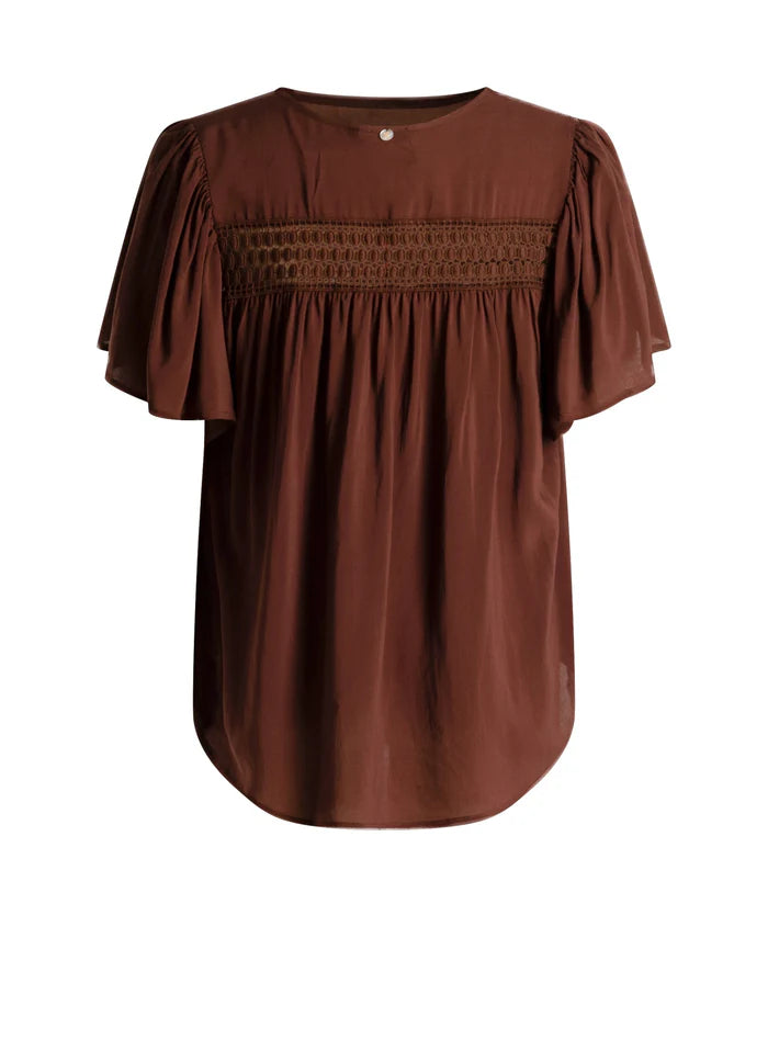 YEST MEGAN TOP - COFFEE BROWN - Vi-Leen's Fashions