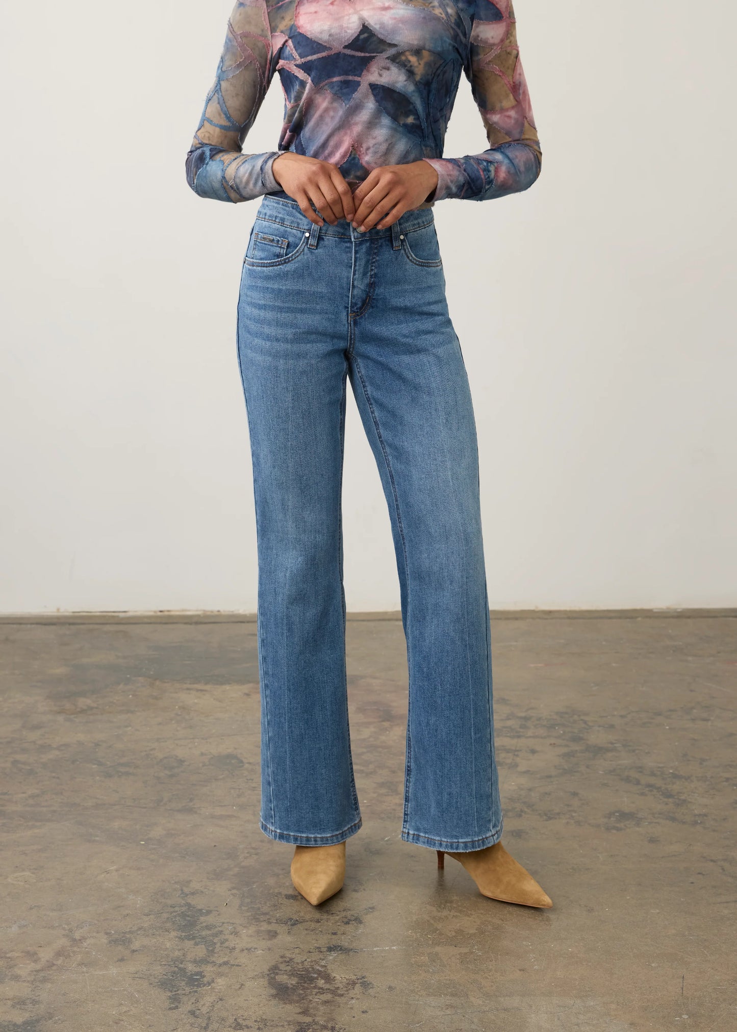 FDJ OLIVIA BOOTLEG JEAN - MED WASH