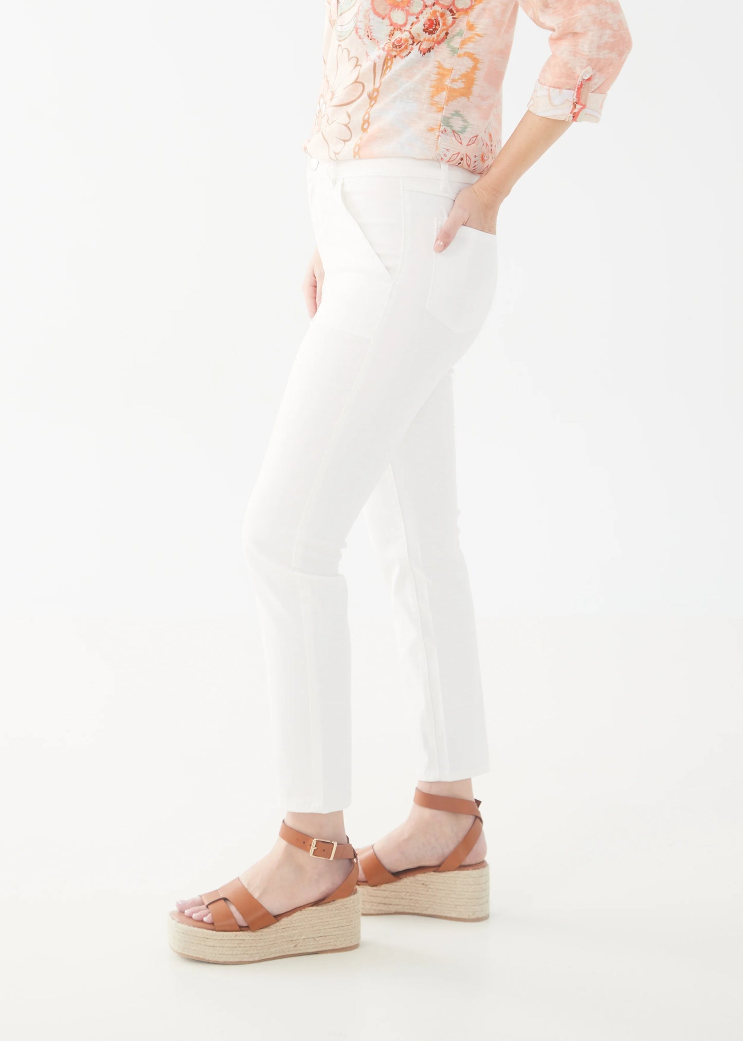 FDJ OLIVIA STRAIGHT ANKLE LENGTH - WHITE - Vi-Leen's Fashions