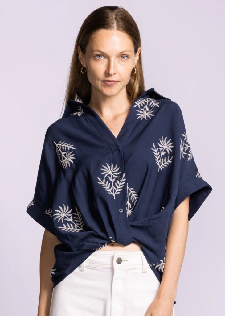 PINK MARTINI REESE BLOUSE - NAVY - Vi-Leen's Fashions